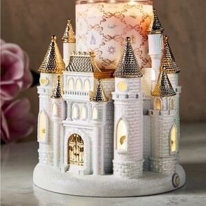 BBW Disney princess light up castle pedestal candle holder in hand